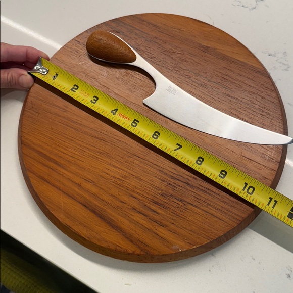 Dansk Cheese Knife with Teak Handle Matching Teak Cutting Board for Charcuterie - Picture 7 of 7